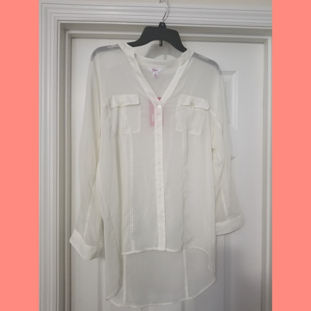 Sheer ivory tunic